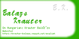 balazs krauter business card